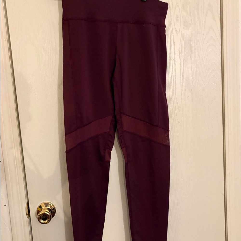 Burgundy High-Waisted Leggings